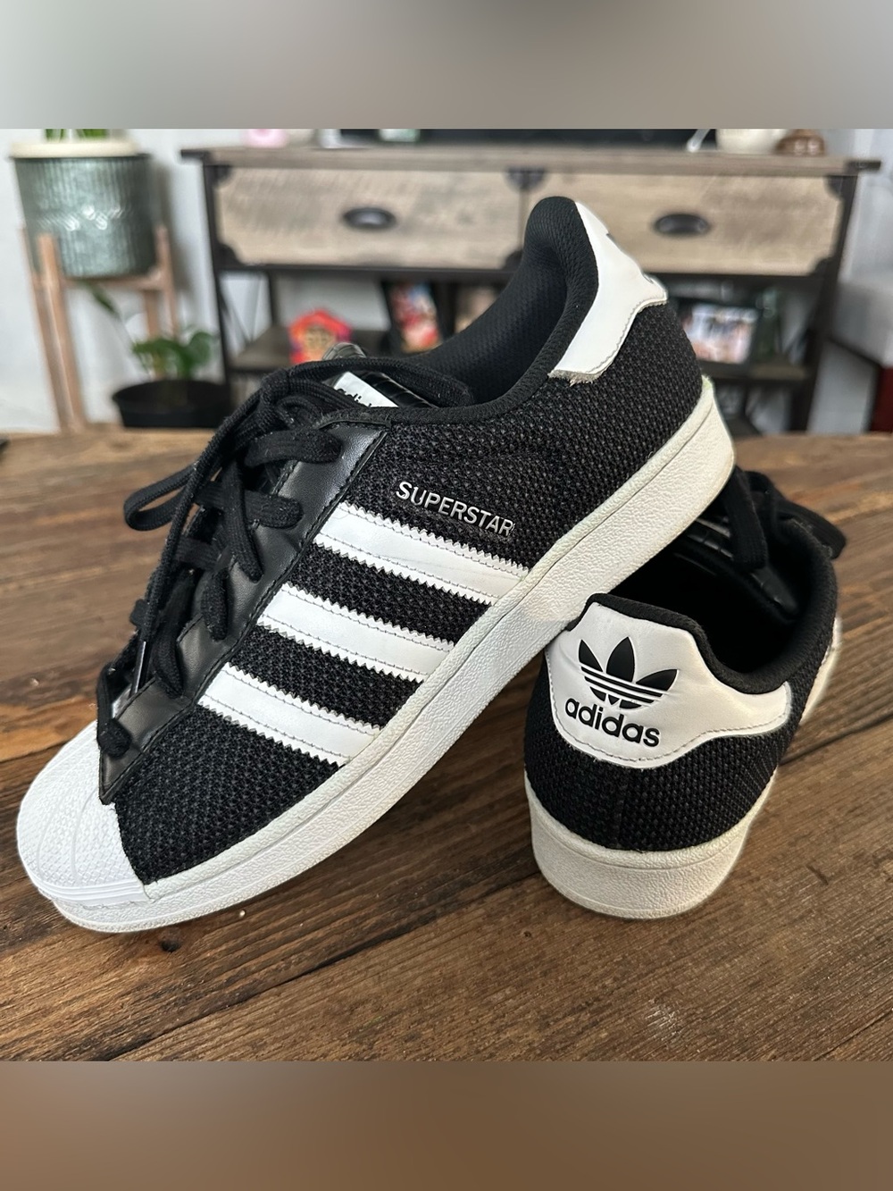 adidas Superstar Sneakers in Black and White